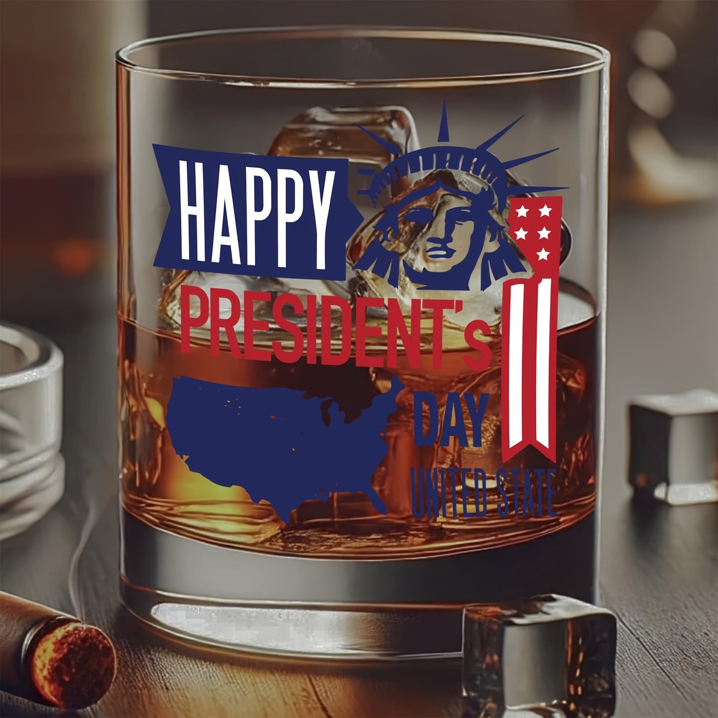 Presidents Day Mothers Day Whiskey Glass