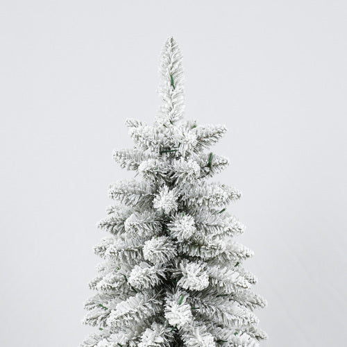 US Local 3 Pcs Flocked Artificial Christmas Tree Set With Lights, 4ft 5ft 6ft Christmas Snow Tree Set, Christmas Decor