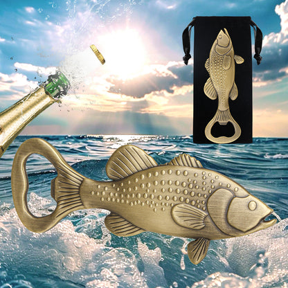 US Local Creative Sea Bass Bottle Opener With Velvet Bag , Exclusive Gift For Fishing Enthusiasts, Bar Tool For Beer Enthusiasts, Ideal For Home And Bar Use, Novel Bar Accessories For Opening Beer