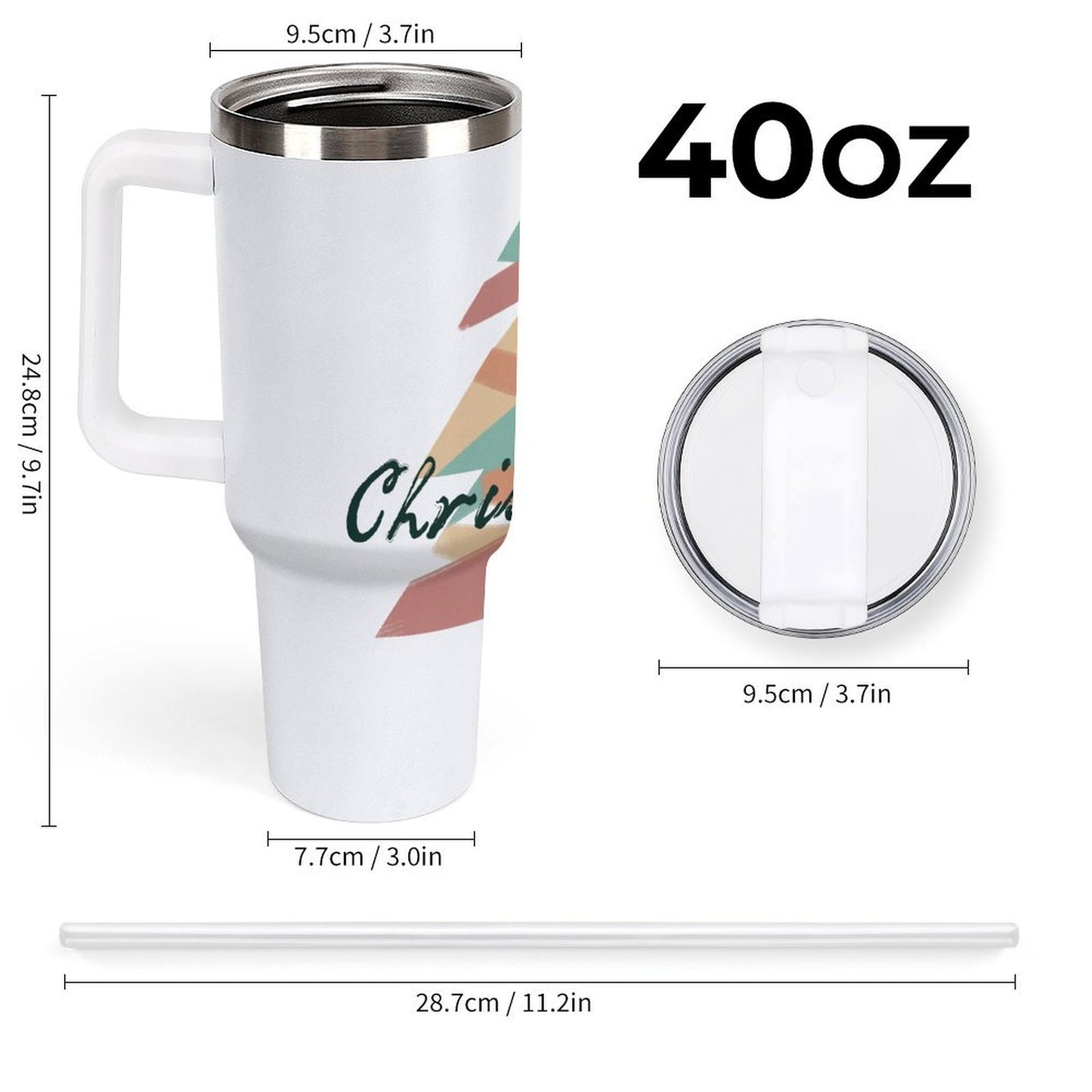 PHDT00321 POD US Local Tumbler 40 oz Large Capacity Car Cup Christmas Tree Color Brush