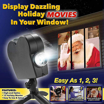 US Local Halloween Window Projector Christmas Holographic Optical Home Window Display Pro