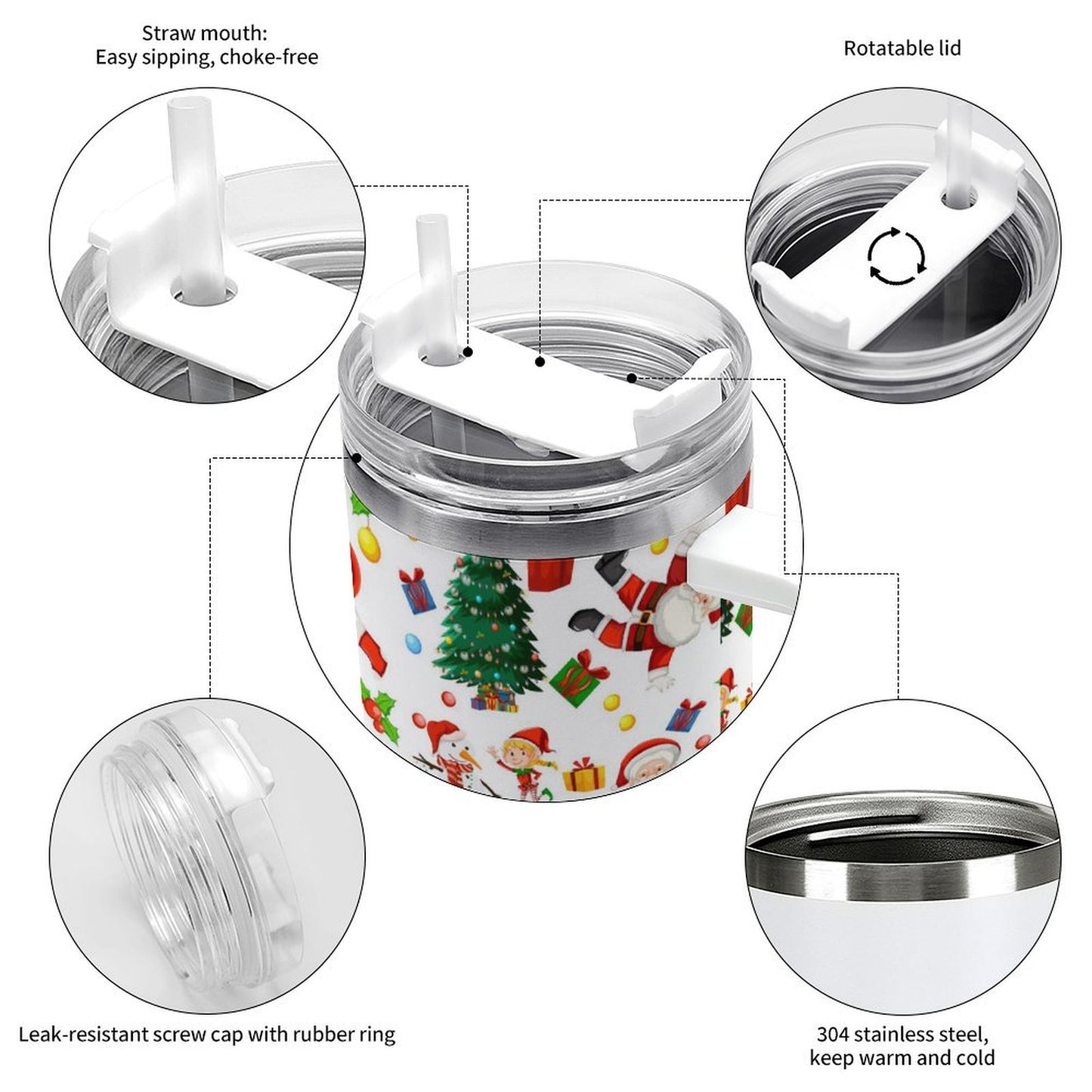 PHDT00280 POD US Local Tumbler 40 oz Large Capacity Car Cup Christmas