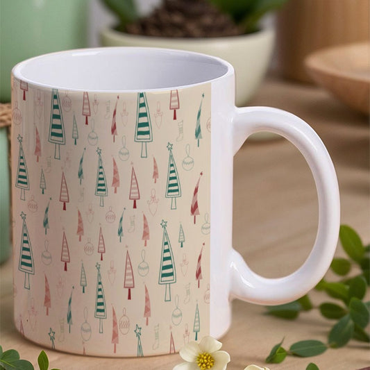 POD US Local White mug with full print, Christmas Tree 0044