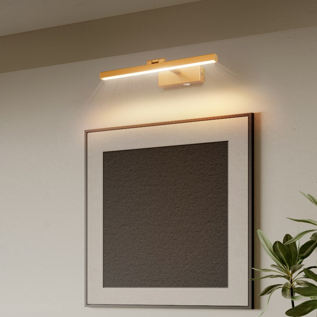 US Local 16inch Gold Bathroom Light Fixtures Over Mirror Modern Dimmable LED Vanity Light For Bathroom Wall Lighting