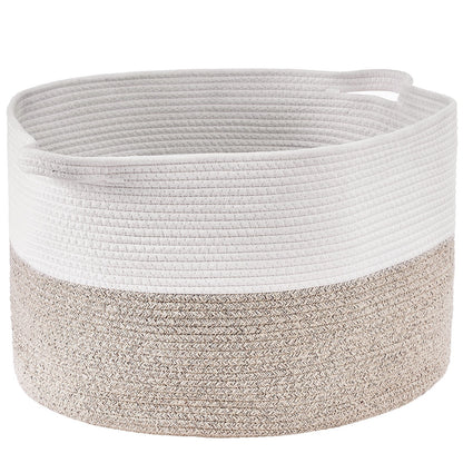 US Local VEVOR Cotton Rope Storage Basket 87L Woven Blanket Basket 22 X 22 X 14 In