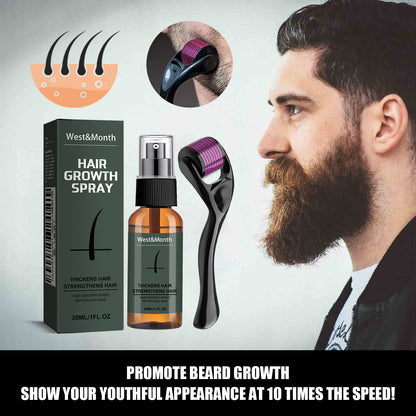 US Local Moustache Spray Set Moisturizing Spray Facial Hair Treatment Boosting Beard Growth Thickening Liquid