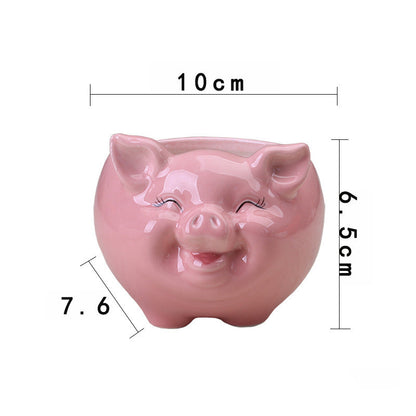 US Local Simple Nordic Cartoon Animal Succulent Flower Pot Ceramic Decorative Ornaments