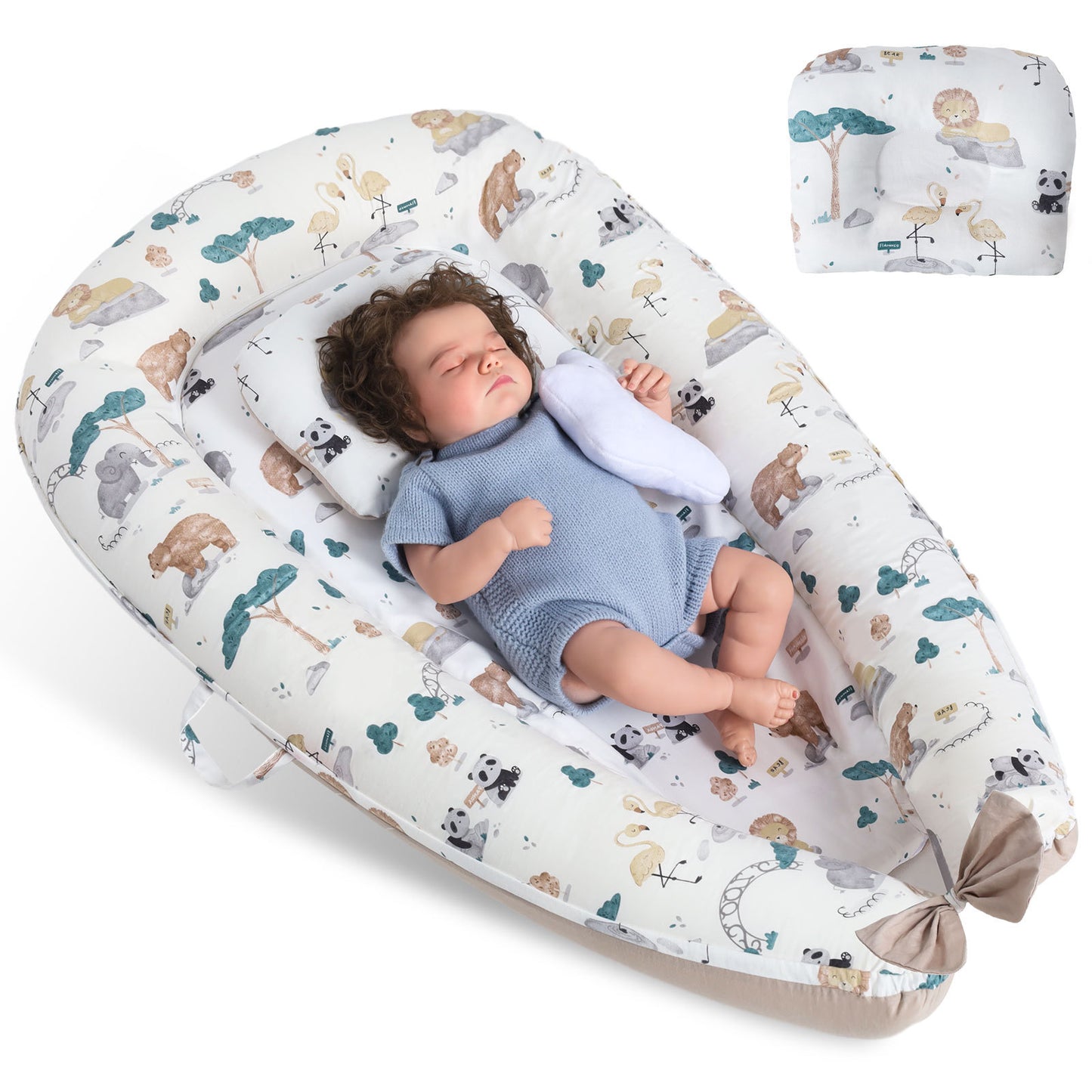 US Local Baby's Crib pure Cotton Sleeve , High-grade Memory Foam, Inner Core, Detachable, Easy To Clean, Easy To Carry