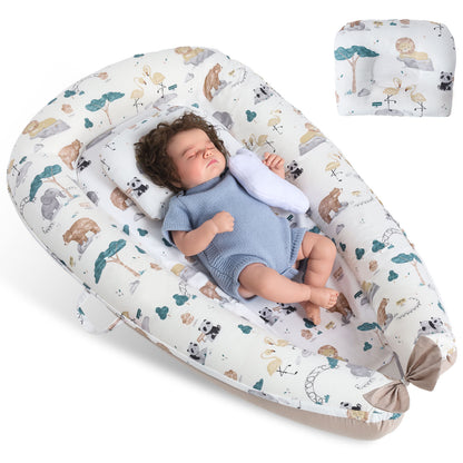 US Local Baby's Crib pure Cotton Sleeve , High-grade Memory Foam, Inner Core, Detachable, Easy To Clean, Easy To Carry