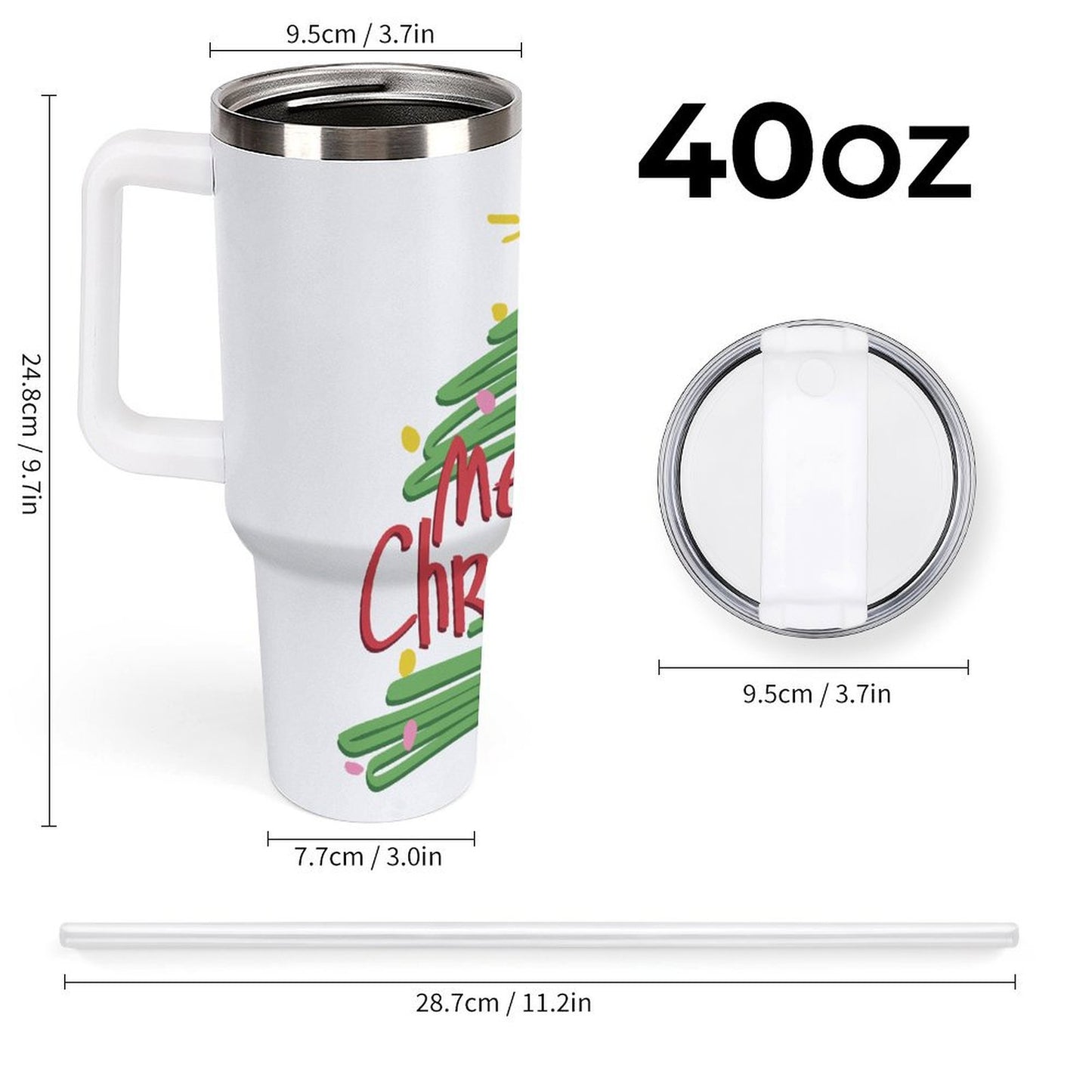 PHDT00319 POD US Local Tumbler 40 oz Large Capacity Car Cup Christmas Tree