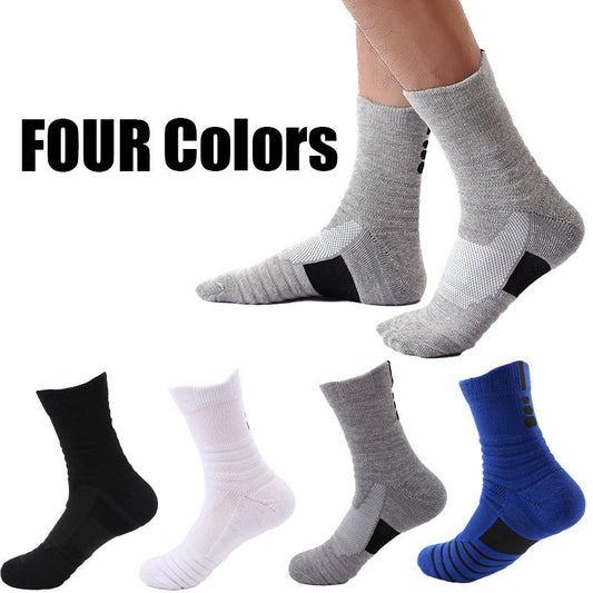US Local 4 Pairs Compression Running Socks For Men Crew Athletic Hiking Wicking Anti Blister Cushioned Anti-odor And Breathable For Running Hiking Cycling Fitness