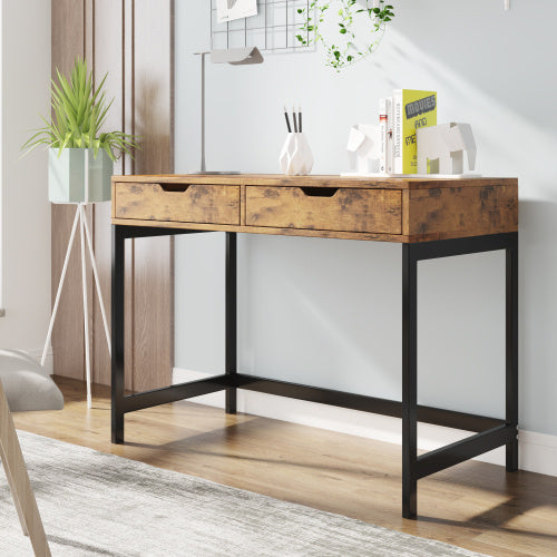 UK Local Computer Desk Dressing Table With 2 Drawers Work Table Home Office Table Industrial