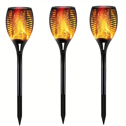 US Local 5pcs Solar Powered Garden Lights, Outdoor Solar Pathway Torch Light With Flickering And Dancing Flame Light Landscape Lighting For Christmas Halloween
