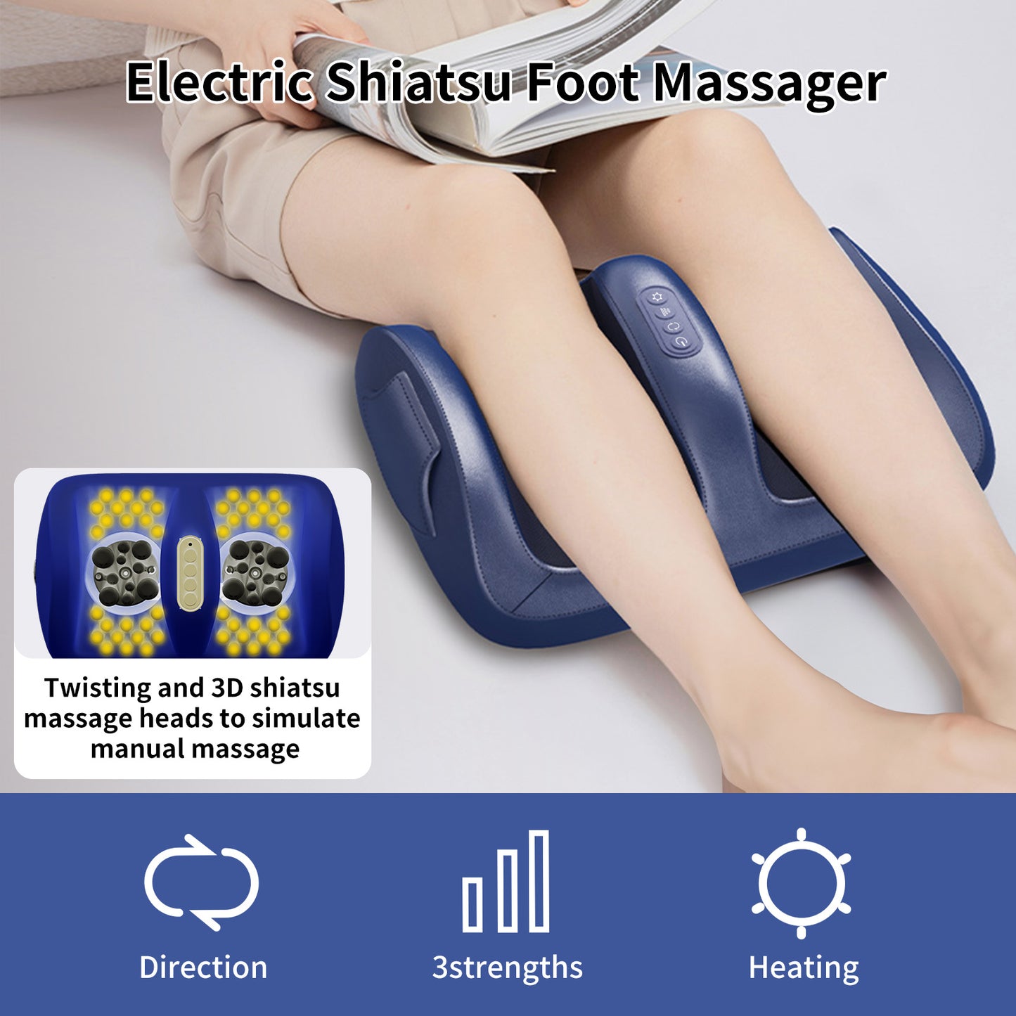 US Local Intelligent Foot Massager With 3D Air Cushion Massage, Constant Temperature Heating, 15-minute Automatic Timer, Low Noise Design. Ideal For Relaxation In The Office Or At Home