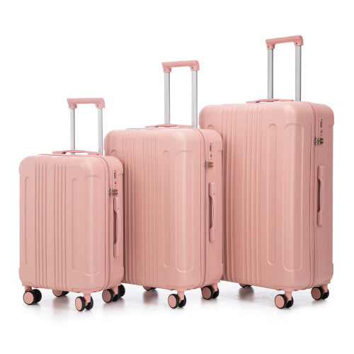 US Local 20   24  28  3 Pcs Set In ABS Spinner Wheel Luggage, Carry On Suitcase, Matching Color, TSA Combination Lock