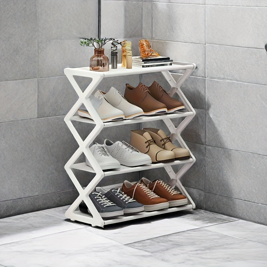 US Local 4-layer X Shoe Rack, Home Storage Supplies, High-quality Multi-layer Storage Rack, Shoe Rack At The Entrance Of The Living Room And Bedroom