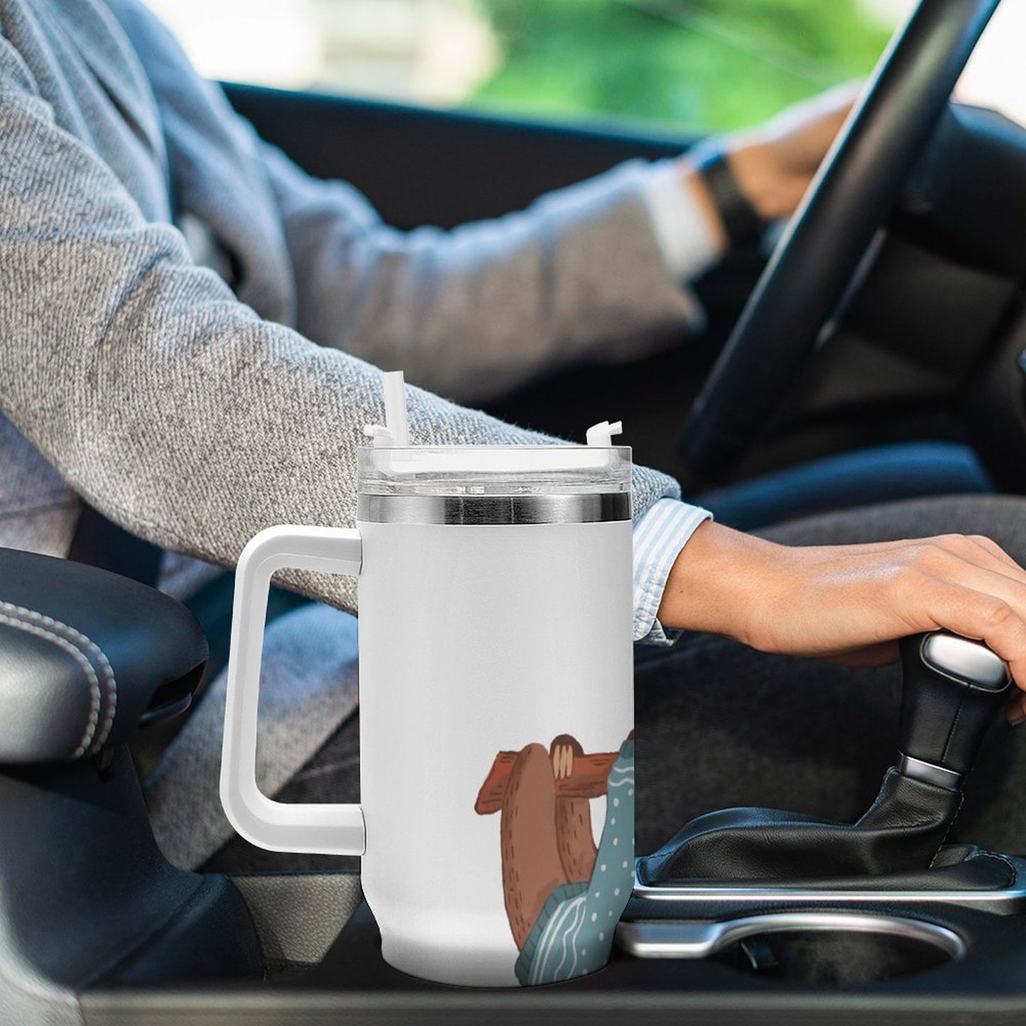 PHDT00342 POD US Local Tumbler 40 oz Large Capacity Car Cup Christmas, Sloth