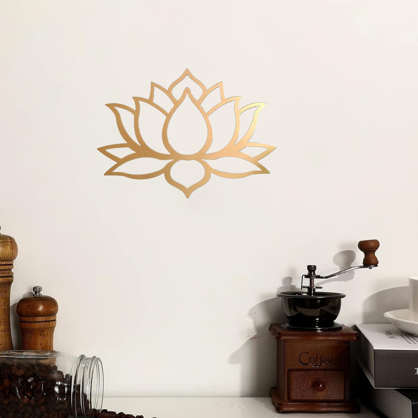US Local Stunning Large Lotus Metal Wall Art ¨C Modern Living Room Decor & Fabulous Bridal Shower Gift.Wall Sculptures-