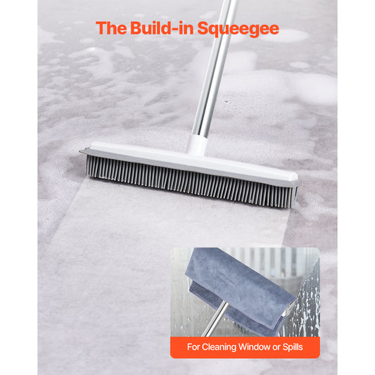 US Local Pet Hair Removal Broom 58.46 In Adjustable Long Handle Pet Hair Rubber Broom