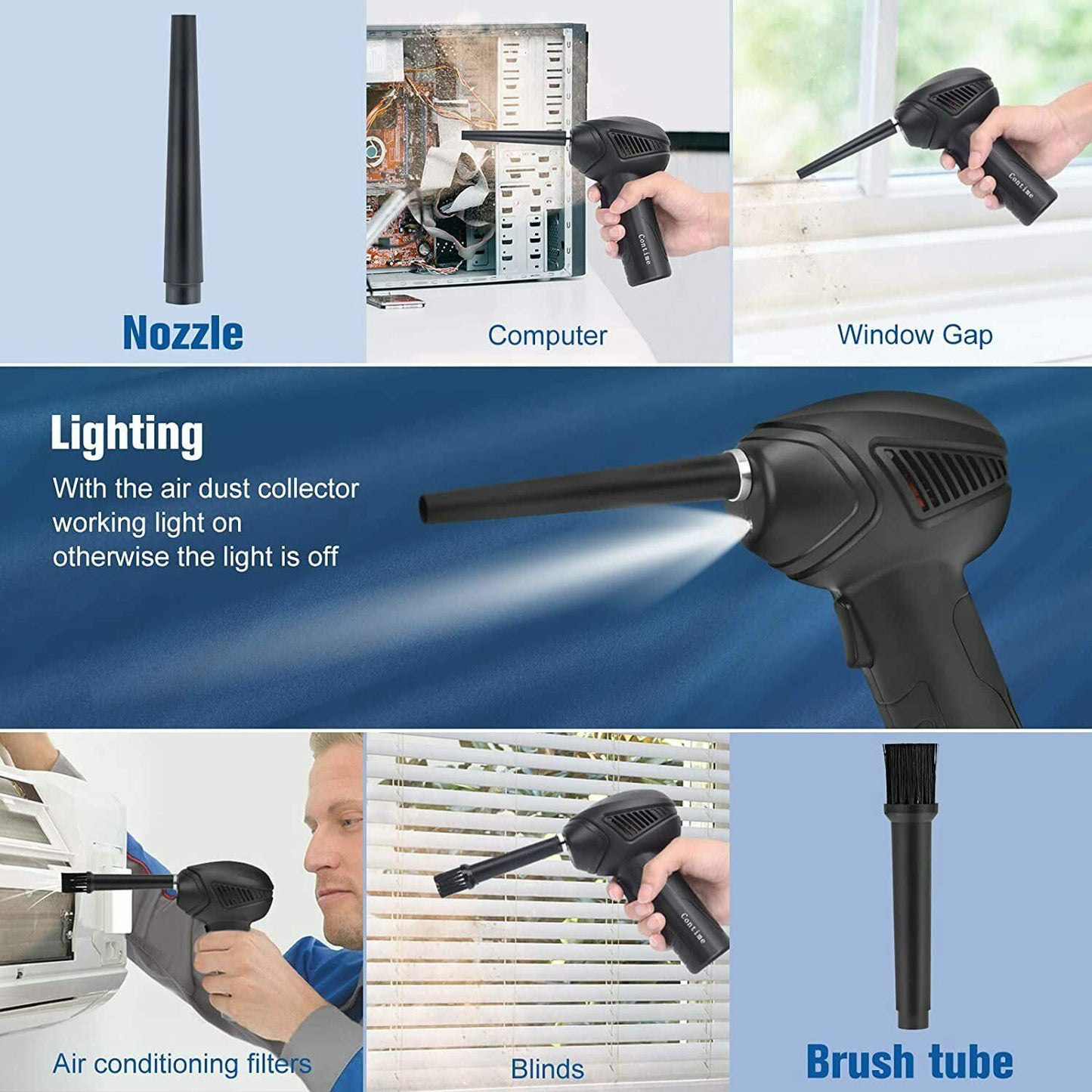 US Local Rechargeable Air Duster Electric Cleaner Cleaning Blower For Car-PC-Keyboard-Pet