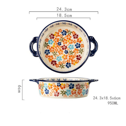 Ceramic Bowl With Special Handle For Oven And Microwave Oven