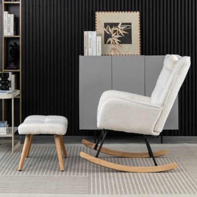 UK Local Rocking Chair Rocker Chair Single Recliner Casual Lounger Lounge Chair Cushion For Living Room Bedroom