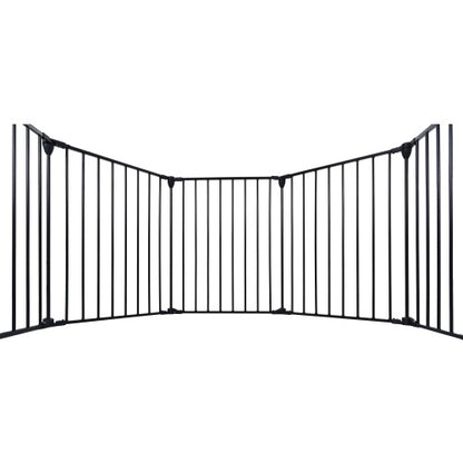 US Local 150 Adjustable Safety Gate 6 Panels Play Yard Metal Doorways Fireplace Fence Christmas Tree Fence Gate For House Stairs Gate Prohibited Area Fence
