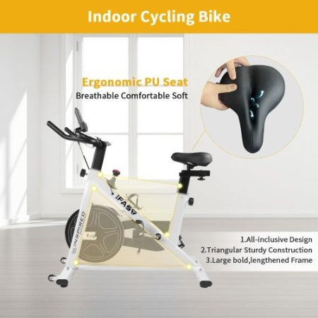 US Local Stationary Bikes For Home Spin Indoor Exercise Bike With LCD Monitor And Comfortable Seat Cushion For Home Gym Cardio Fitness Training