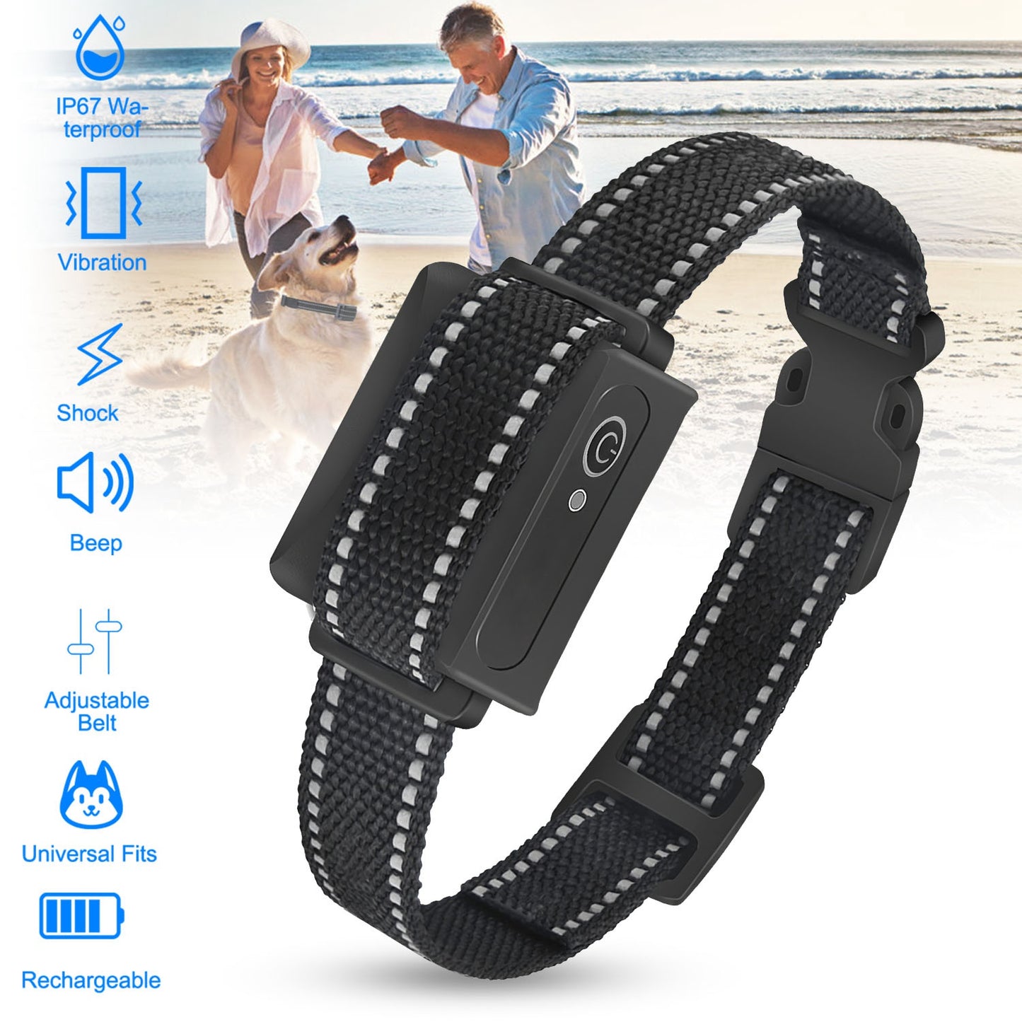 US Local Train Collar OR Receiver Only Options - 3280FT Dog Training Collar IP67 Waterproof Pet Beep Vibration Electric Shock Collar 3 Channels Rechargeable Transmitter Receiver Trainer With Flashlight