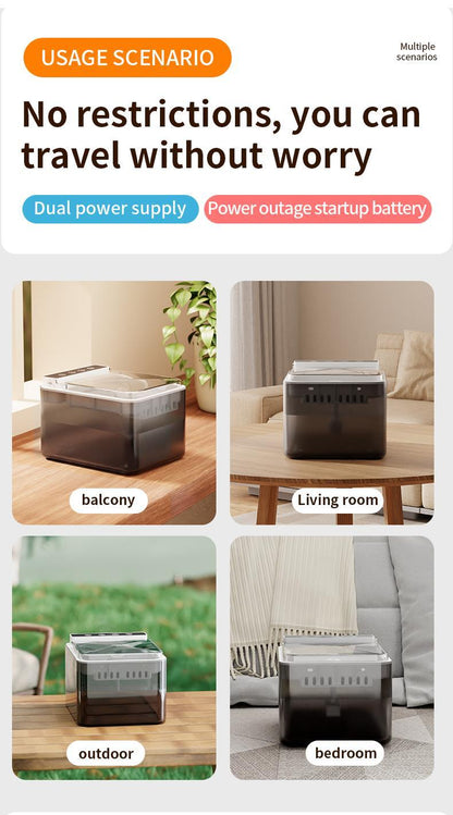 US Local Wireless Charging Battery Driven 304 Stainless Steel Cat Automatic Induction Pet Water Fountain