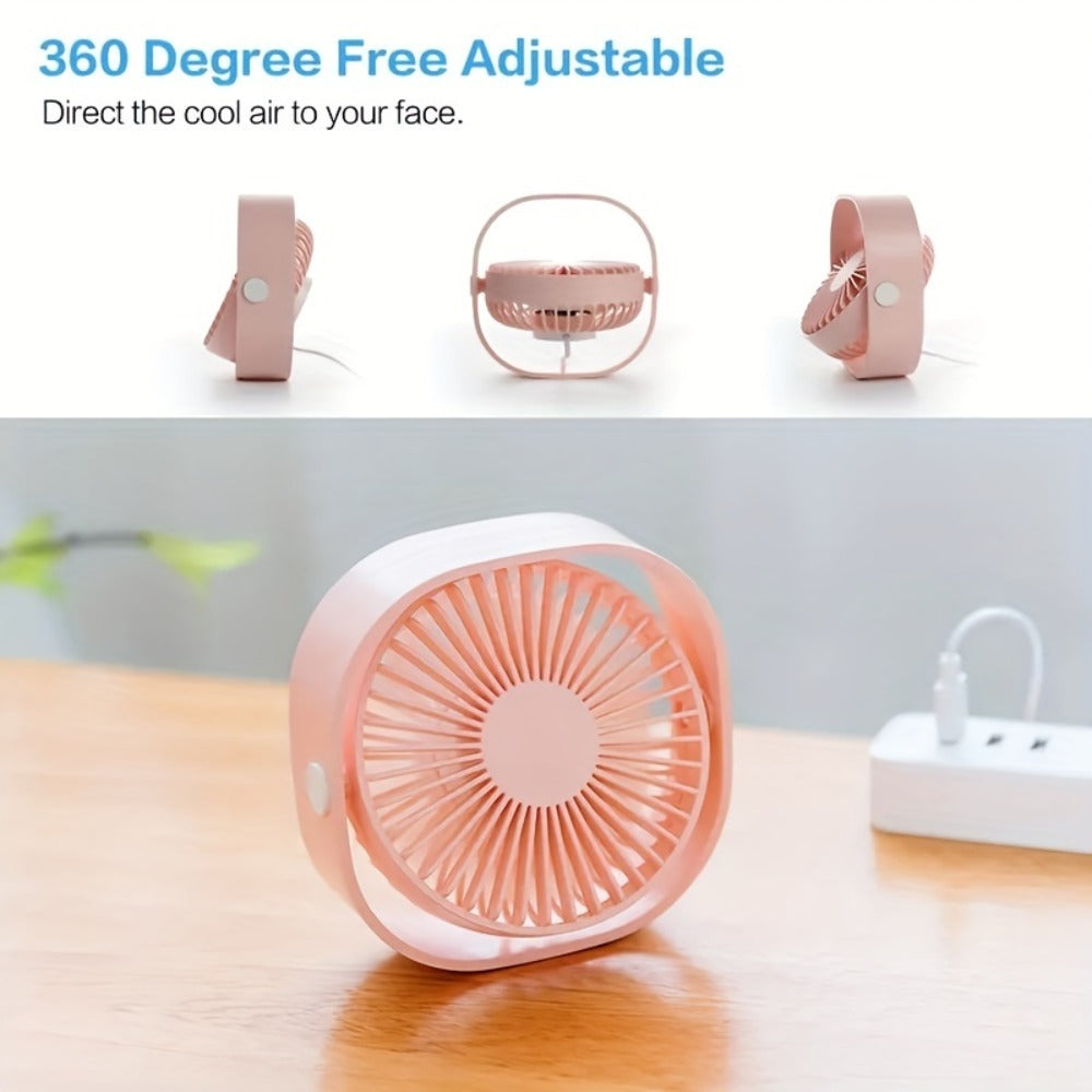US Local New Desktop Small Fan Rechargeable Desktop Fan Portable Office Student Dormitory Home Mini Fan Mute