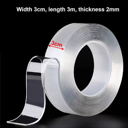 US Local Nano Double Sided Transparent Tape Reusable Waterproof Tape For Cleaning Kitchen And Bathroom Supplies Tape