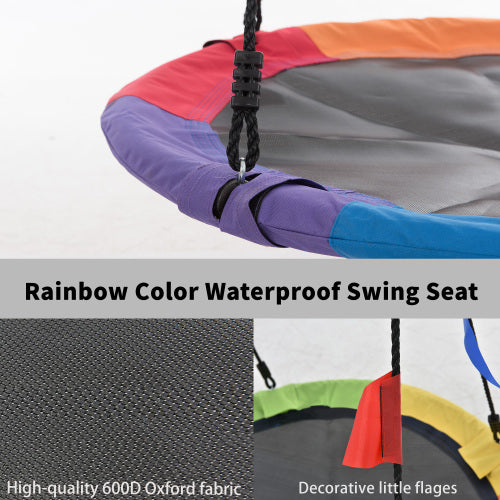 UK Local Kids Swing Set With Metal Frame, Nest Tree Swing, Plastic Single Swing, Basketball Hoop, Slide,  Playground Outdoor Play Frame Toy For Children, Over 3 Years Old, Yellow