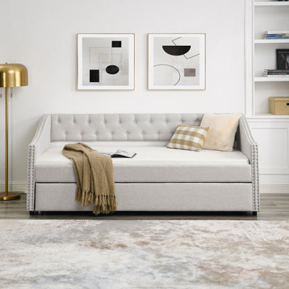 US Local The Double Sofa Bed Has A Double Roller Upholstered Tufted Sofa Bed
