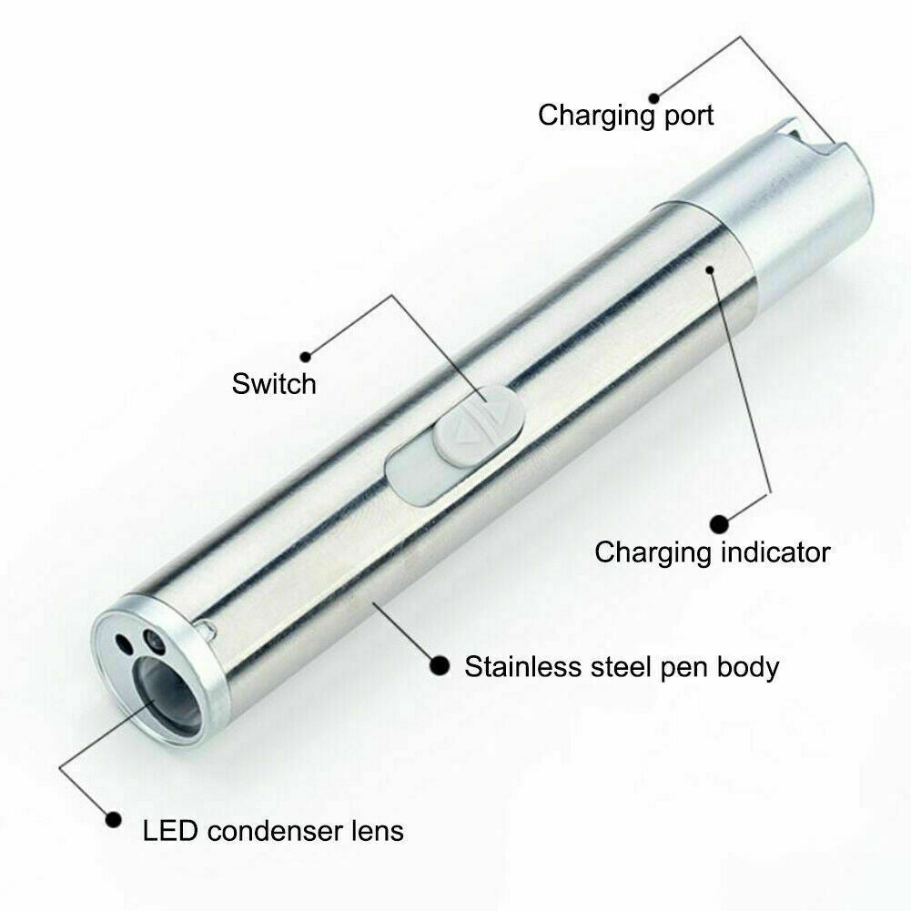 US Local Red Laser Pointer Pen USB Rechargeable LED Light 3 In 1 UV Flashlight Cat Dog Toys