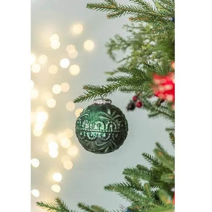 US Local D3.9 Christmas Ball Ornaments, Glass Decorative Hanging Ball Christmas Tree Ornaments For Holiday Party Decorations, Set Of 6