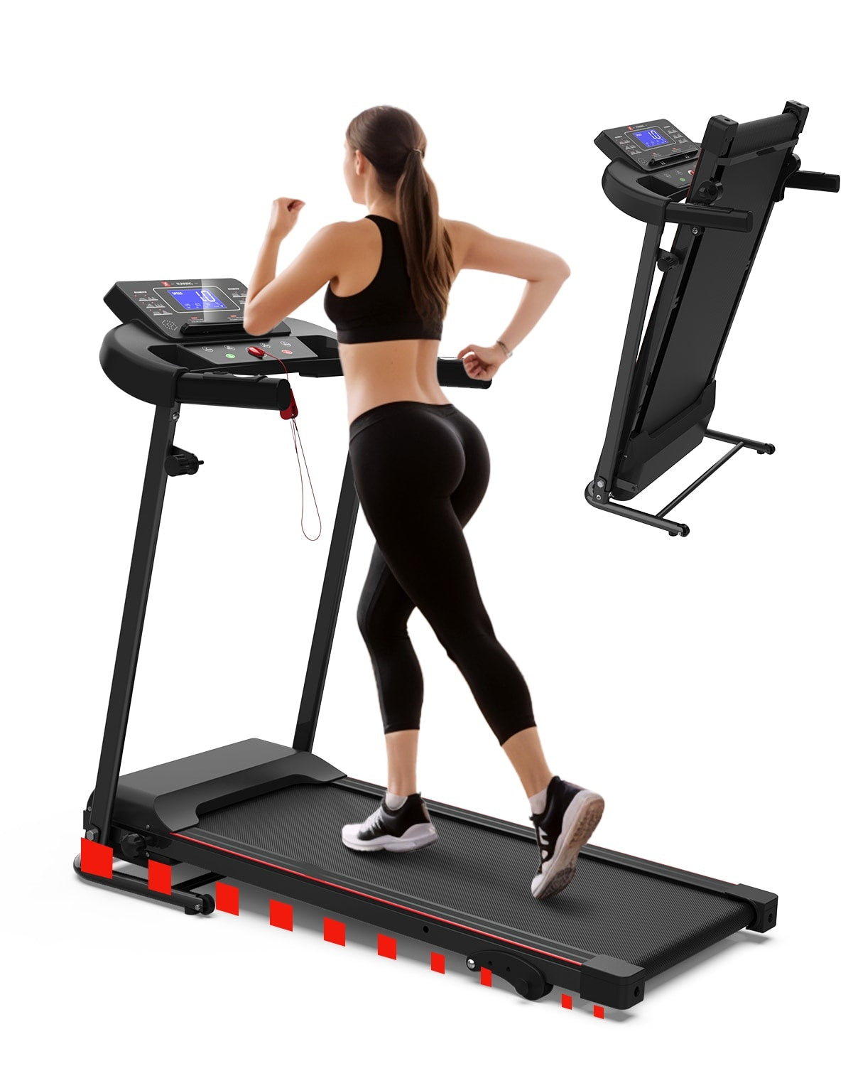 US Local Foldable Treadmill Fitness Walking Machine