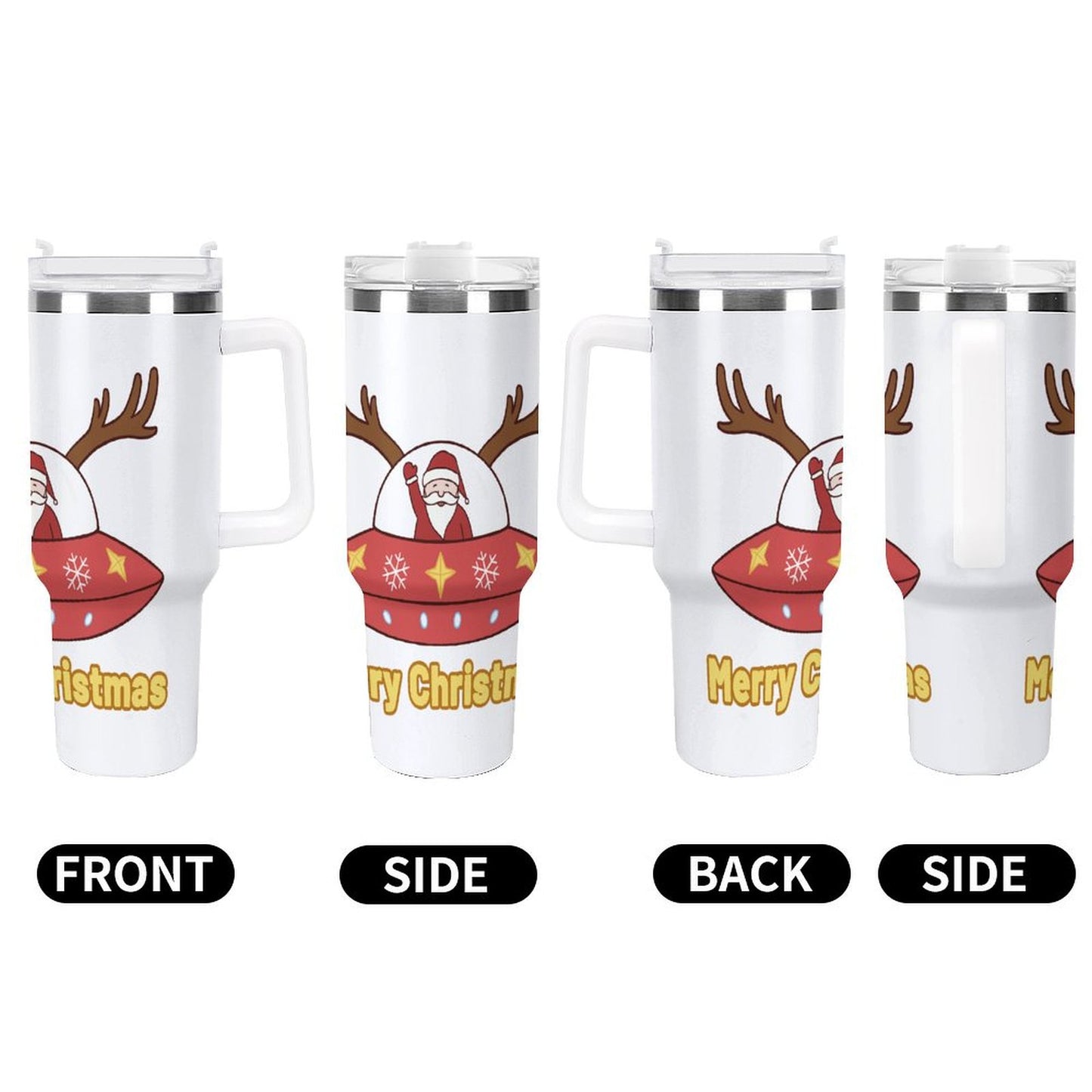 PHDT00308 POD US Local Tumbler 40 oz Large Capacity Car Cup Christmas Santa Claus UFO