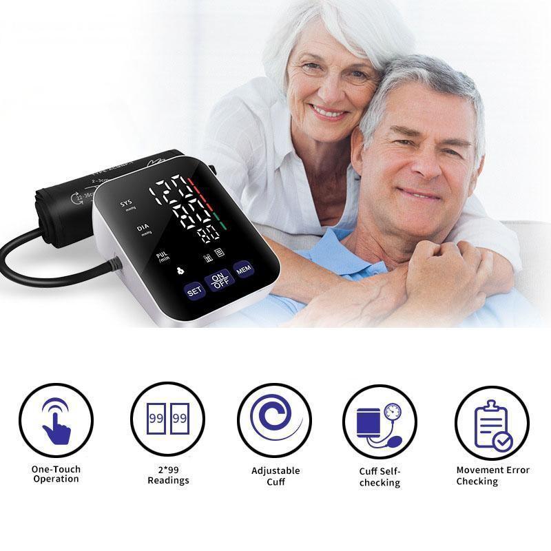 UK Local Multifunctional Home Blood Pressure Monitor With Cuff, Records 99 Measurements And Tracks Heart Rate