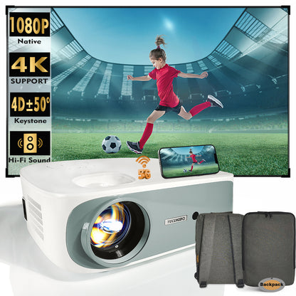 US Local 4K True 1080P High-definition Projector C55 White US