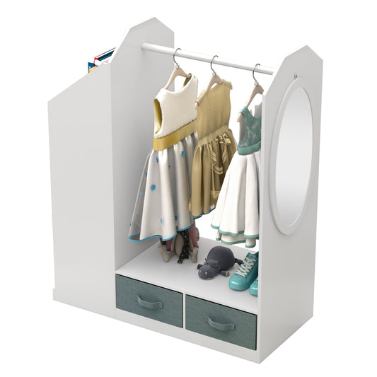 US Local Children's Clothing Storage Racks, Clothing Racks, Children's Wardrobes, Open Hanging Wardrobes With Mirrors