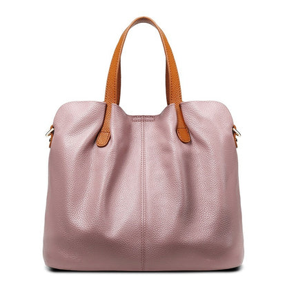 Womens Simple Casual Soft Leather Tote Bag