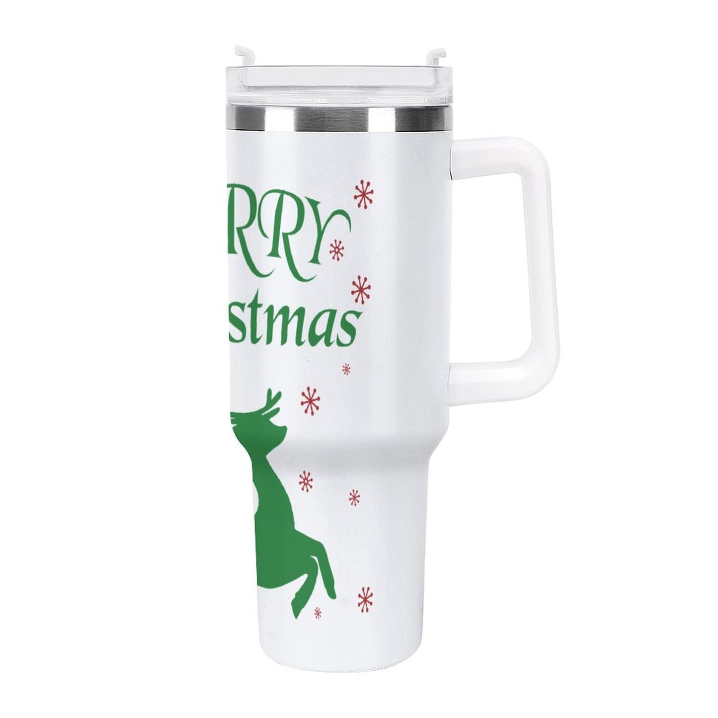 POD US Local 40oz Large Capacity Car Cup, Christmas Deer Snow Red Green