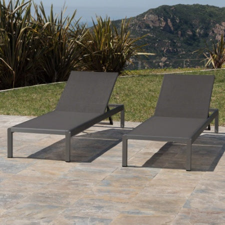 US Local CAPE CORAL KD CHAISE LOUNGE GRY MP2 SET OF 2