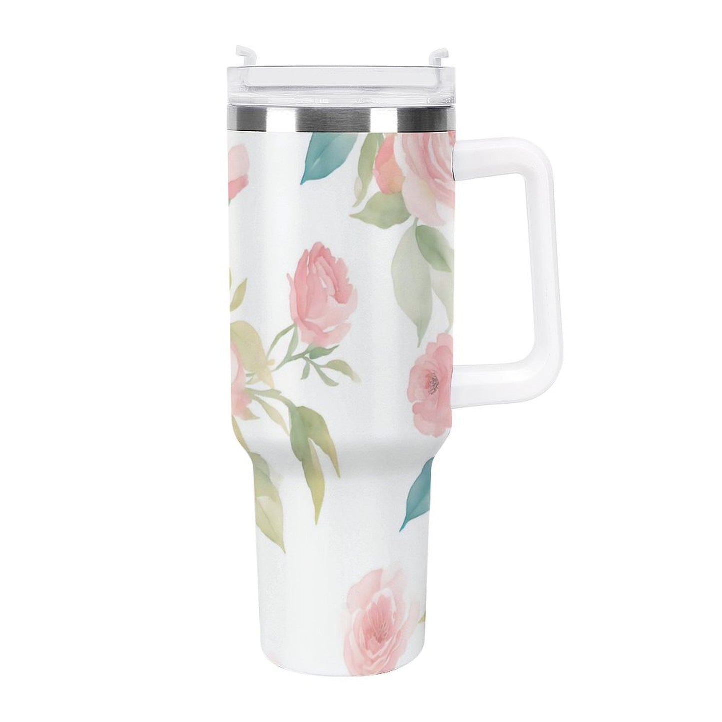 PHDT00428 POD US Local Tumbler 40 oz Large Capacity Car Cup Pink, Flowers