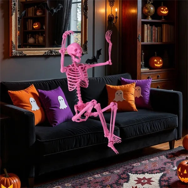 Halloween Skeleton Decor - No Assembly Needed, Integrated Hanging Rope, Playful-Spooky Vibe For Parties Yards