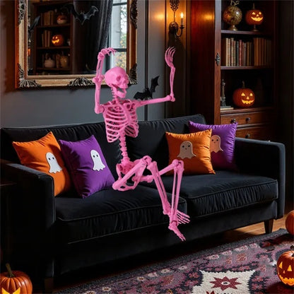 US Local Halloween Skeleton Decor - No Assembly Needed, Integrated Hanging Rope, Playful-Spooky Vibe For Parties Yards