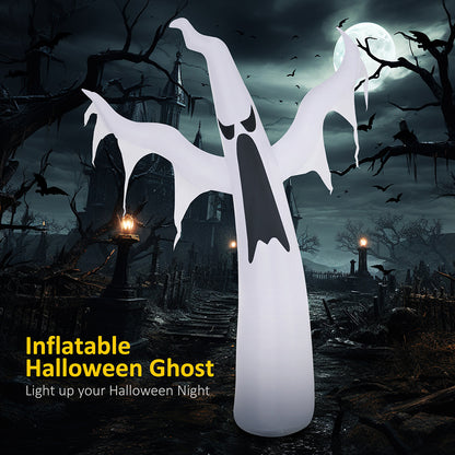 US Local 6' Tall Halloween Inflatables Outdoor Decorations White Ghost, Light Up Blow Up Yard Decor With LED Light And Fan Indoor Outdoor For Garden, Lawn, Party, Holiday