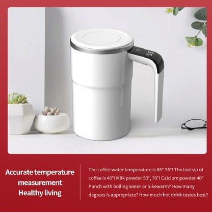 US Local Automatic Coffee Stirring Cup, Stainless Steel Self-stirring Coffee Cup With Lid, Automatic Stirring, LED Intelligent Display Temperature