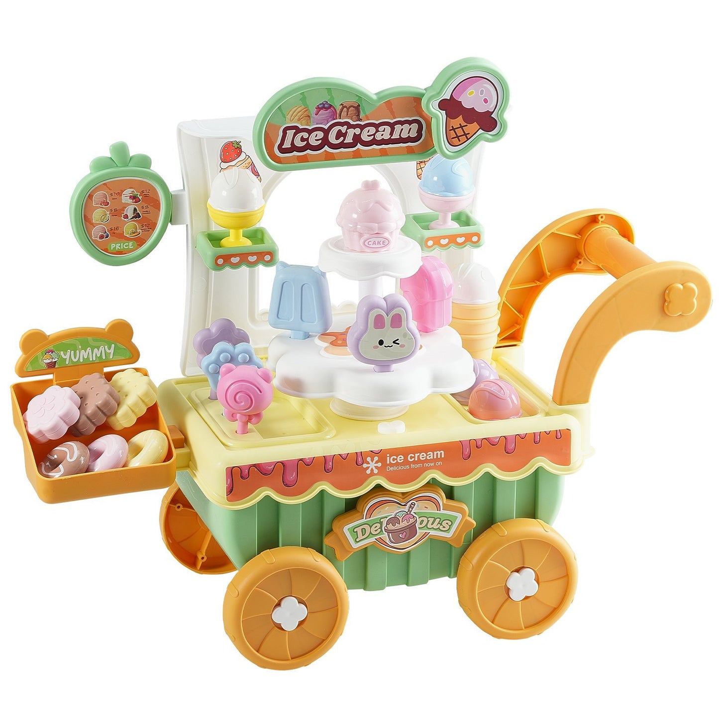 US Local Ice Cream Cart For Kids Pretend Play Ice Cream Shop For Kids